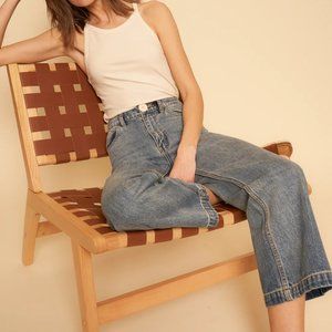 NWT | Whimsy + Row Flora Pants Wide Leg Crop (Light Denim)
